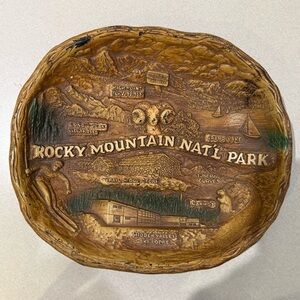 Vintage Rocky Mountain National Park Decorative Plate - Brown
